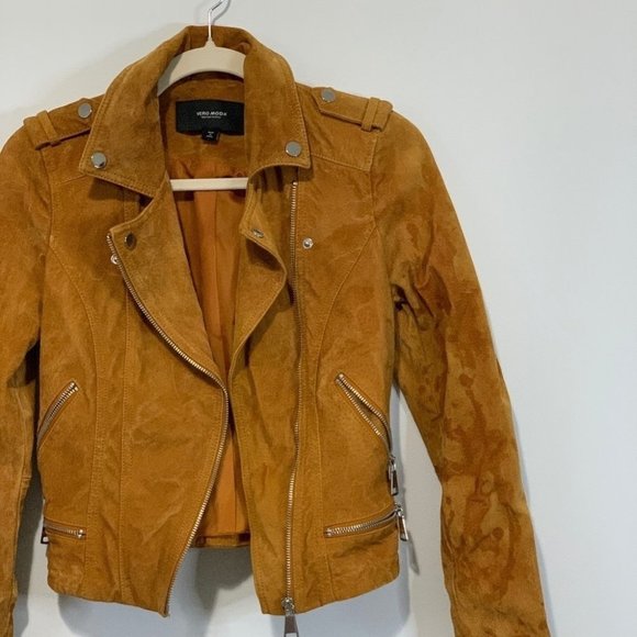 BEST JACKET FULLY LINED SOFT SUEDE LEATHER | AMBER GOLD YELLOW MUSTARD NUGGET OR - Picture 8 of 14